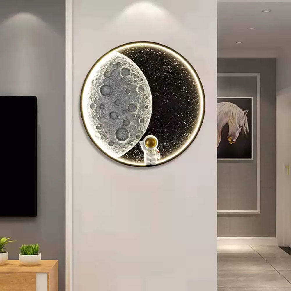 Aria Astronauta Rotondo Metallo Applique Camera da Letto