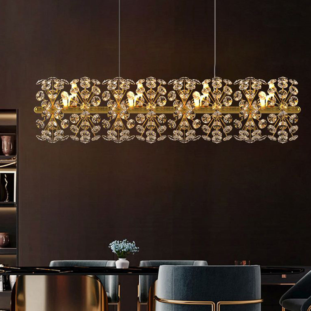 Arisha Lampada a Sospensione Art Flower in Metallo/Cristallo Oro