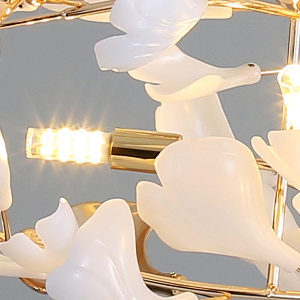 Olivia Moderne LED Lampade a Sospensione Ginkgo Biloba Metallo Oro Petalo Soggiorno/Camera da Letto