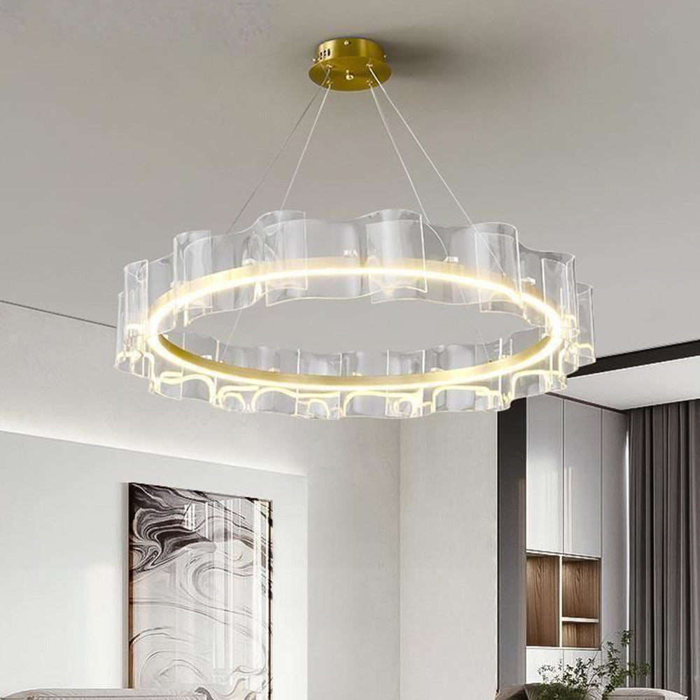 Arisha Creative Anello Metallo Acrilico Lampade a Sospensione