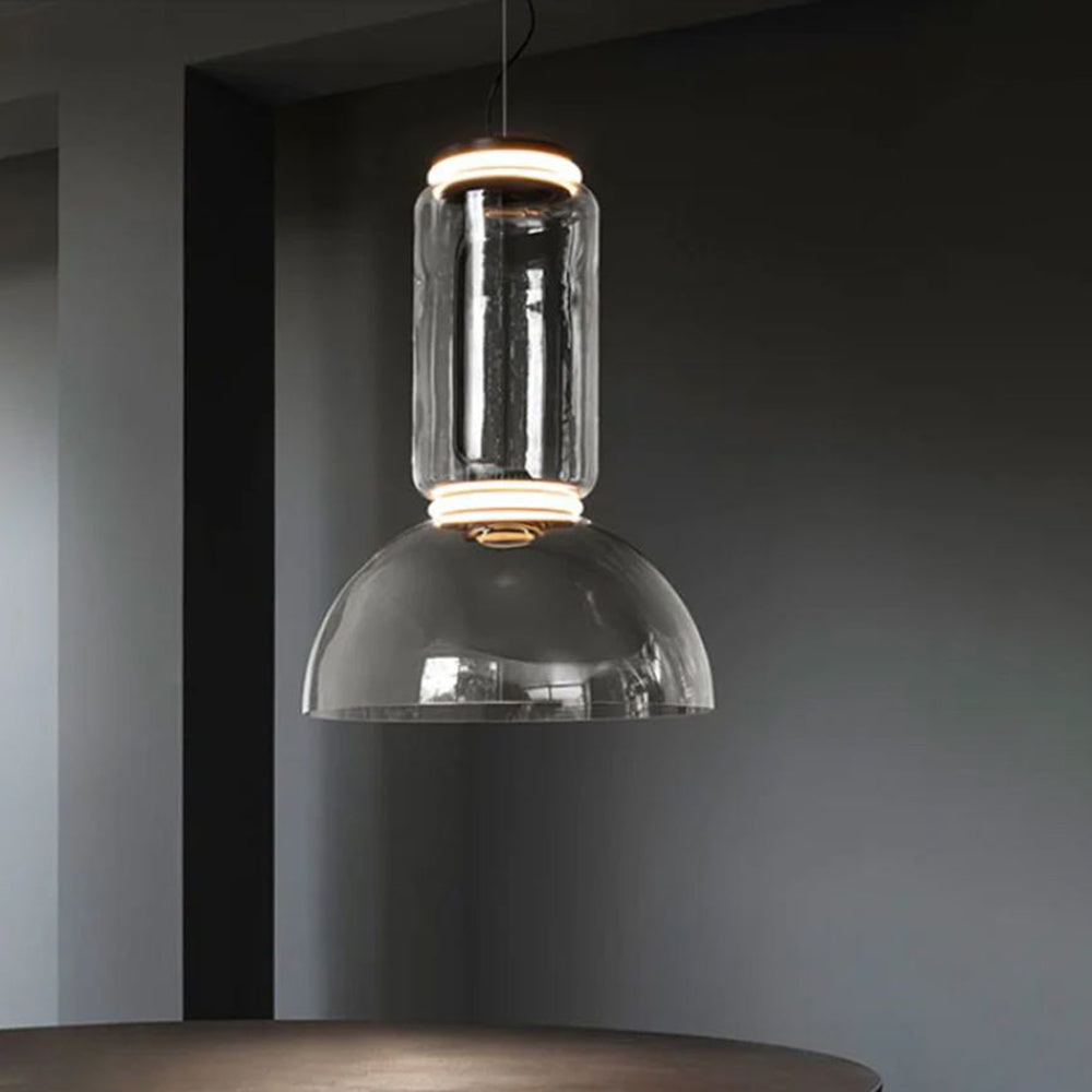 Valentina Minimalista LED Combinazione Lampade a Sospensione Metallo Vetro Nero Soggiorno/Camera da Letto