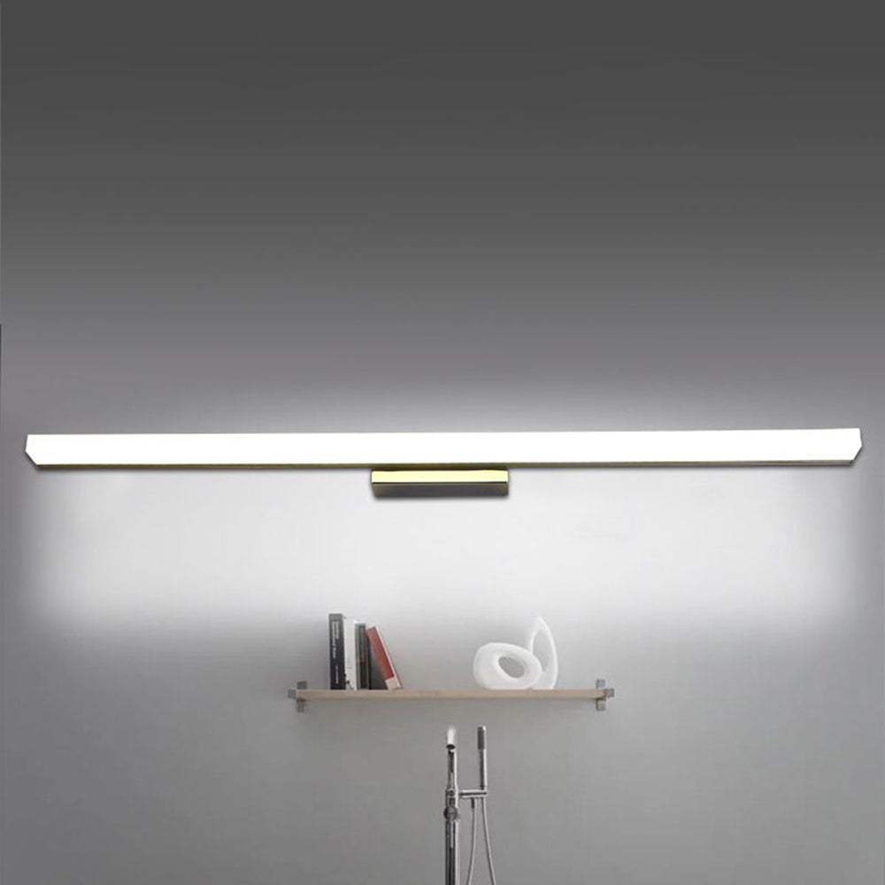 Arisha Minimalista LED Applique Metallo Nero/Cromo Lineare Specchio Vanità Bagno