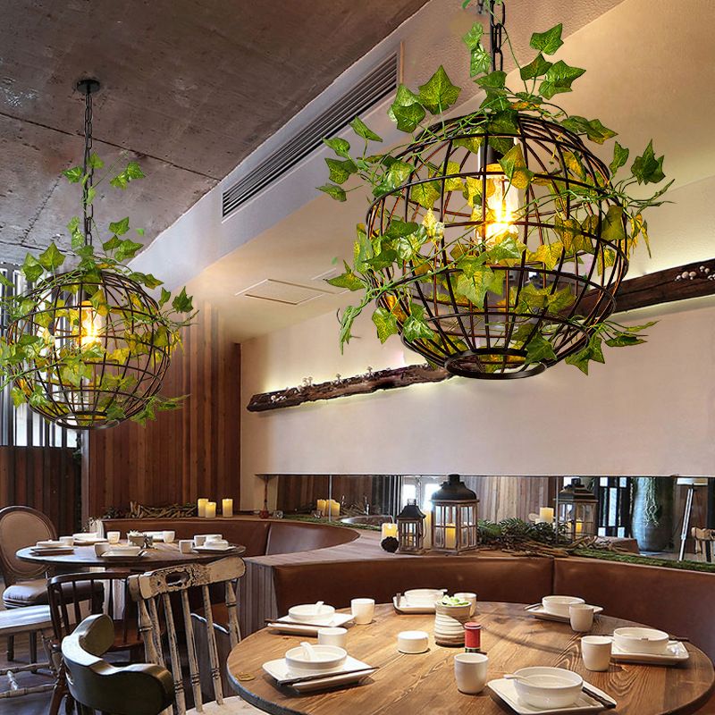Ritta Rustica Verde Arte Deco Globo Vitigno Lampade a Sospensione