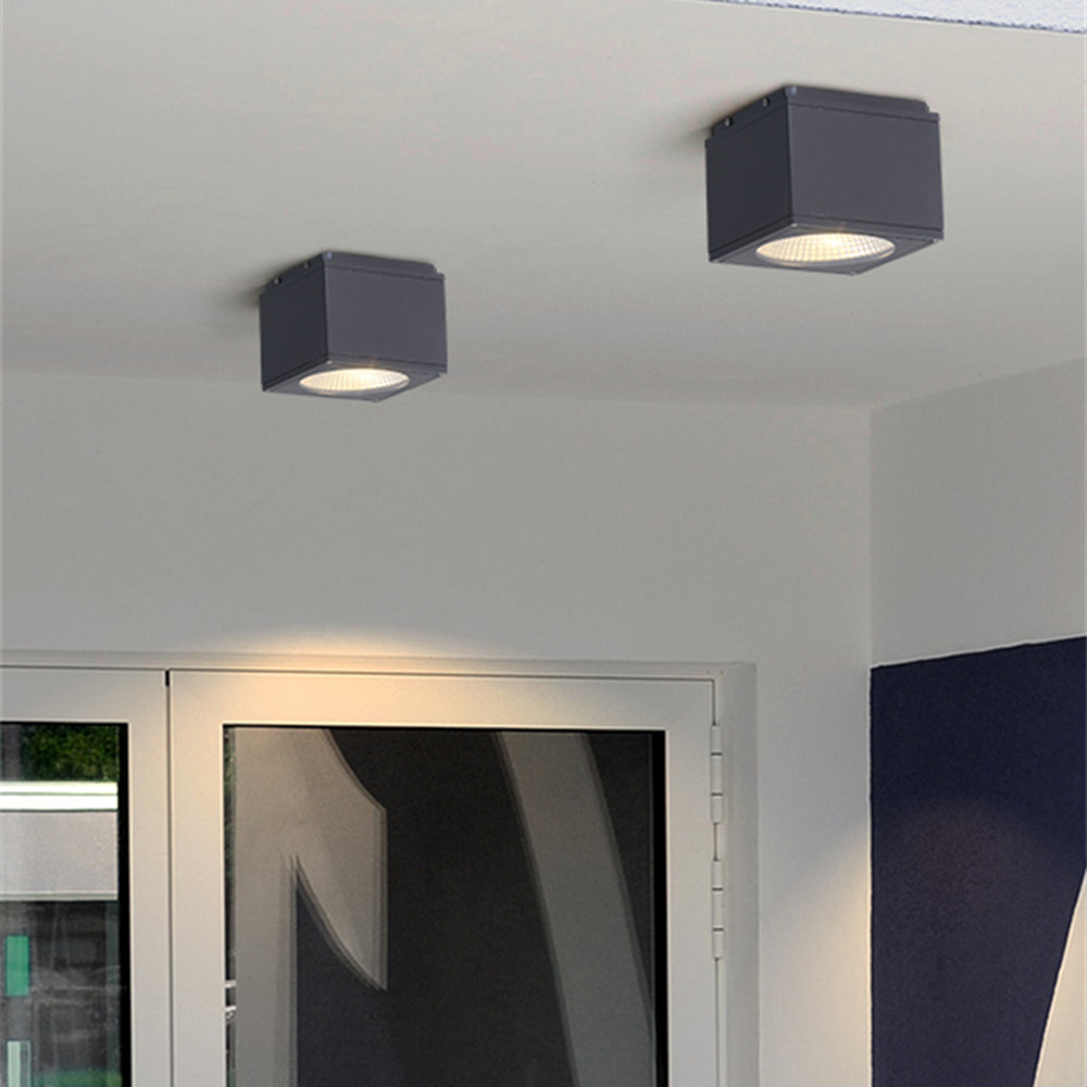 Ray Moderno Rettangolare Metallo Vetro Lampade da Esterno Giardino