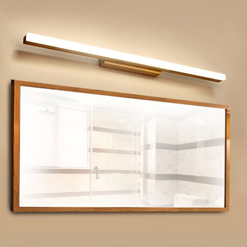 Muto Minimalismo Classico LED Applique Lungo Metallo Legno Vanità Specchio Bagno/Sala Studio