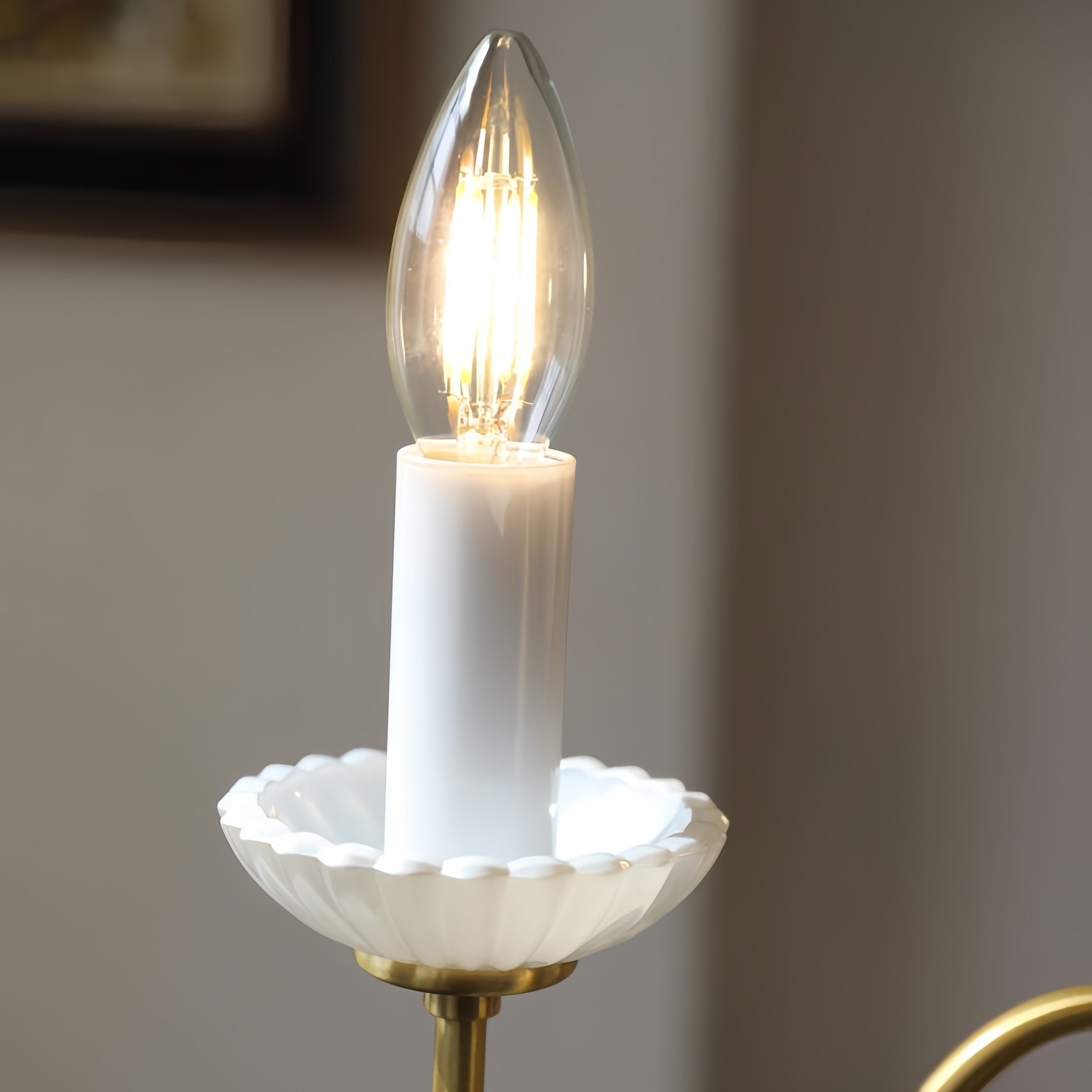 Silva Antico LED Candela Lampadari Ottone Ceramica Camera da Letto