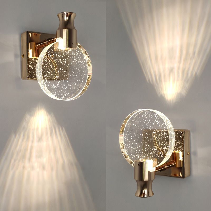 Kristy Design LED Moderni Girare Applique Metallo Oro/Argento Specchio Bagno