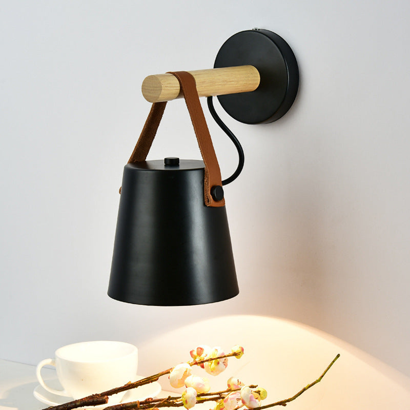 Silva Moderno Conical Metallo Legno Applique Camera da Letto