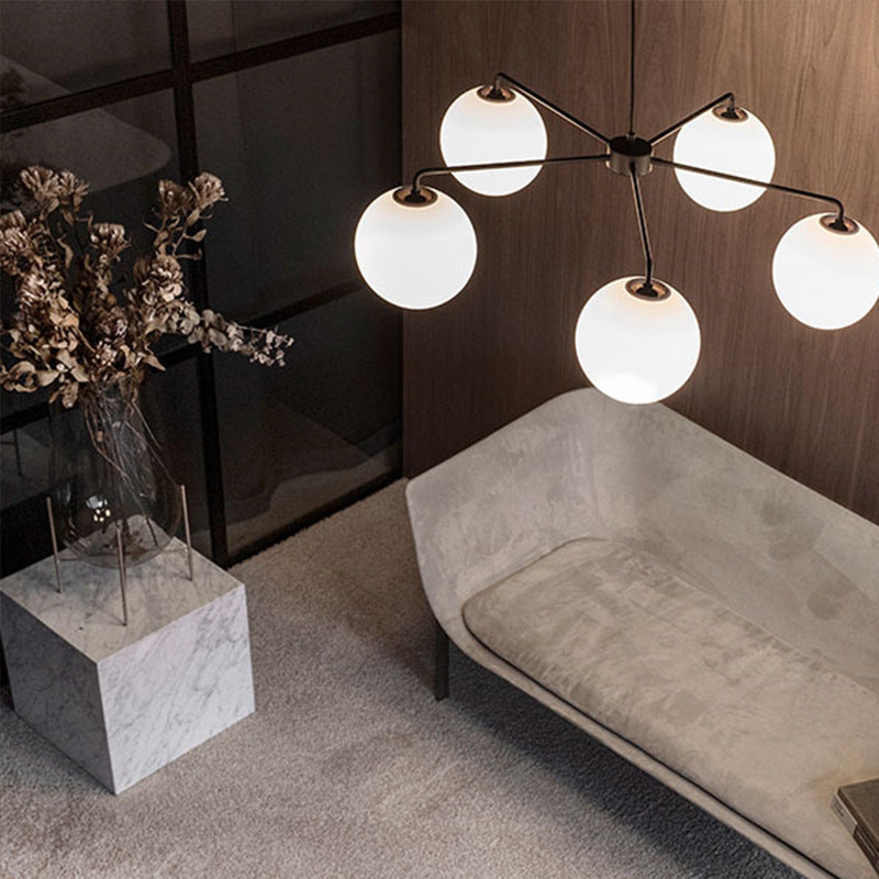 Valentina Minimalista LED Bolla Vetro Metallo Lampadari Camera da Letto