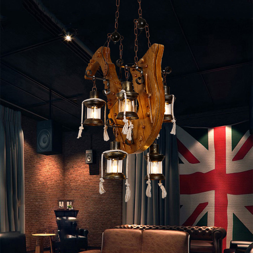 Epoch Lampade a Sospensione Retro Sassofono Metallo/Legno Noce