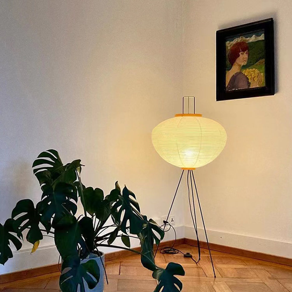 Ritta Moderne Minimalista Treppiede Lanterna Carta Lampade da Terra Bianco