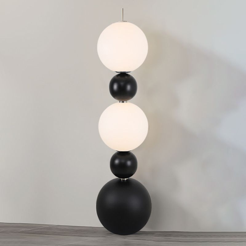 Valentina Moderne LED Lampade da Terra Nero/Bianco Resina/Vetro