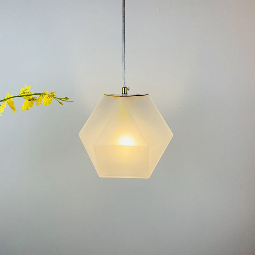 Valentina Moderno Vetro Multi Poligonale Lampade a Sospensione Bianco/Grigio Fumé/Oro Rosa