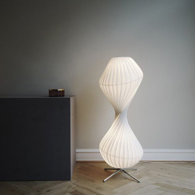 Ritta Moderne LED Lampade da Terra Tessuto/Metallo Bianco Salotto