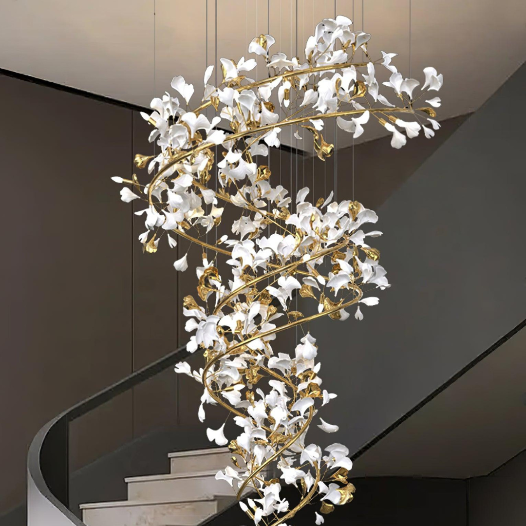 Olivia Design Bellissimo LED Lampade a Sospensione Spirale Ginkgo Biloba Metallo Ceramico Soggiorno/Camera da Letto