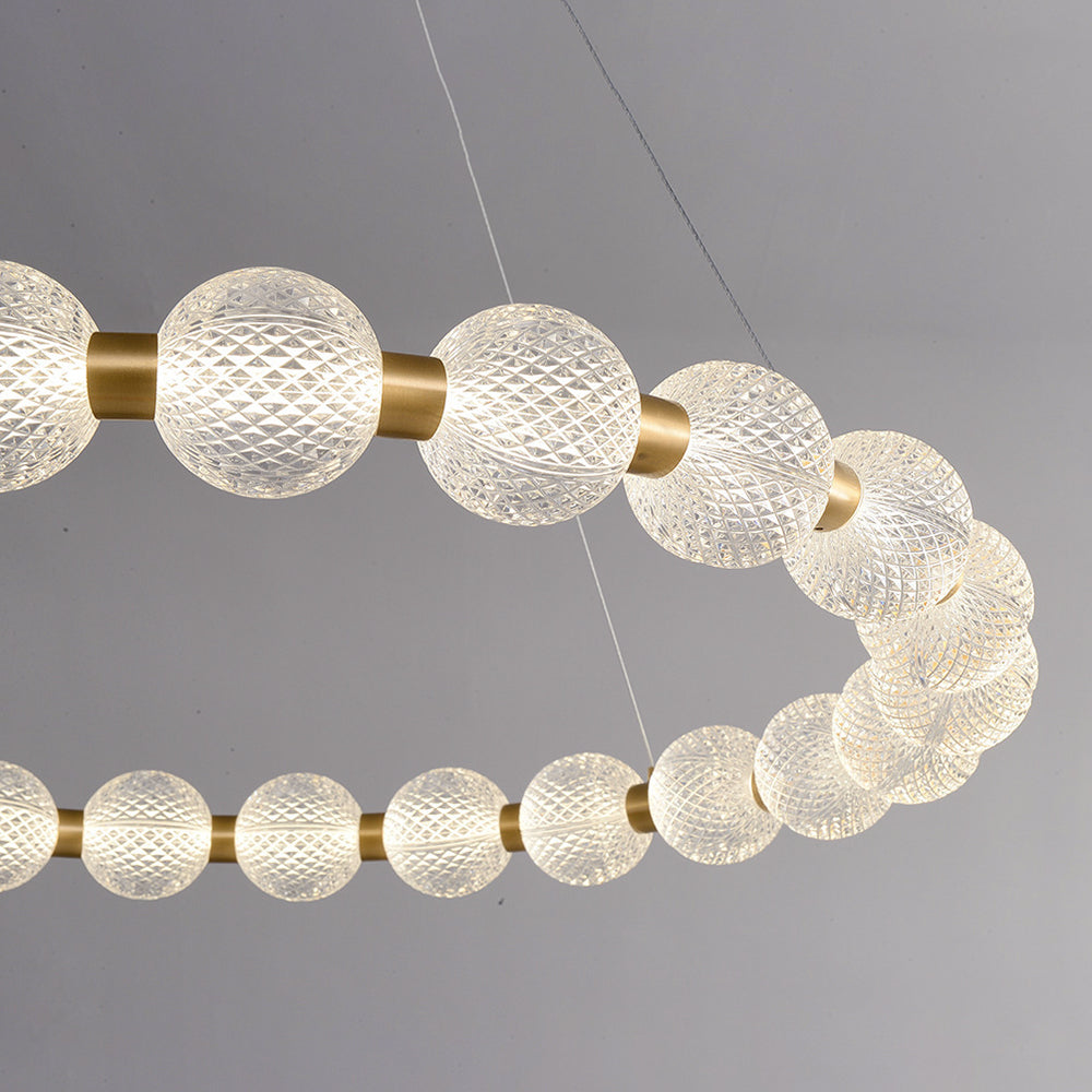 Valentina Design LED Lampada a Sospensione Metallo Acrilico Oro Anello Soggiorno/Camera da Letto/Sala da Pranzo