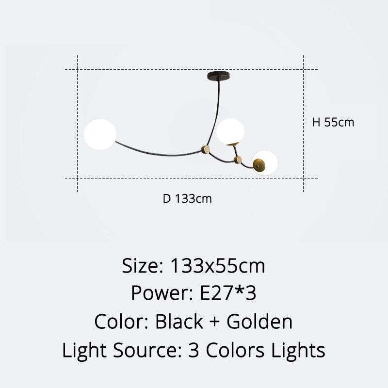 Valentina Minimalista Elegante Irregolare Lampadari Speciale Nera Soggiorno/Camera da Letto