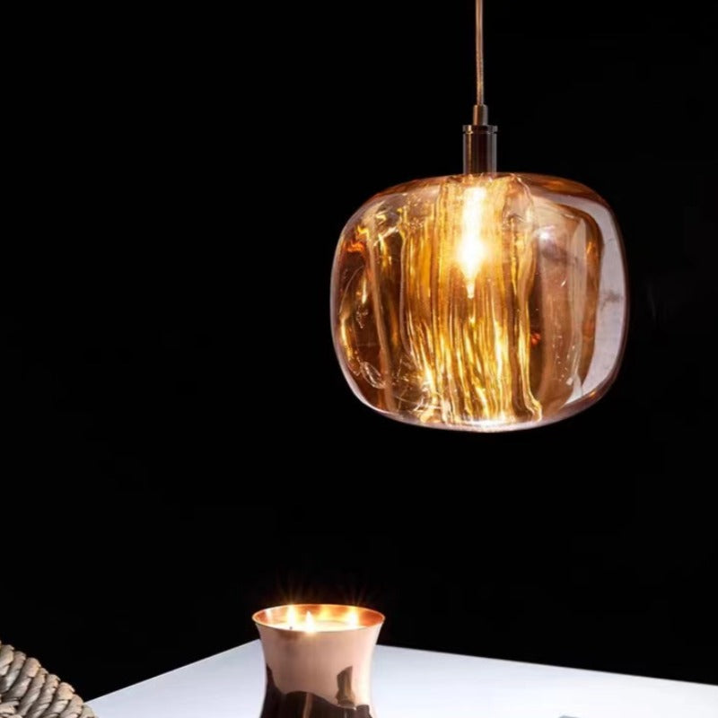 Valentina LED Lampada a Sospensione Vetro Ambra/Chiaro/Grigio Bolla Moderna