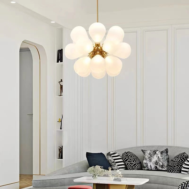 Valentina Design LED Lampade a Sospensione Bolla Vetro Blu/Bianco/Viola