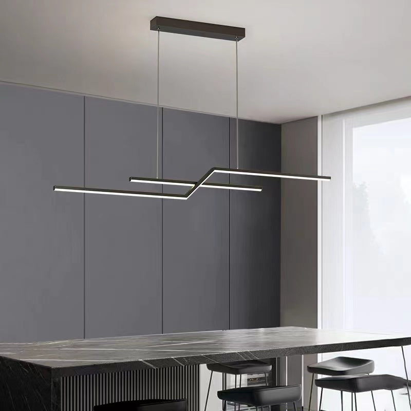 Arisha Lineare LED Lampade a Sospensione Nere/Ore Parallelo Piega Soggiorno