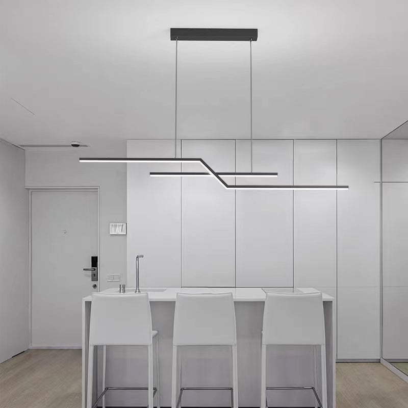 Arisha Lineare LED Lampade a Sospensione Nere/Ore Parallelo Piega Soggiorno