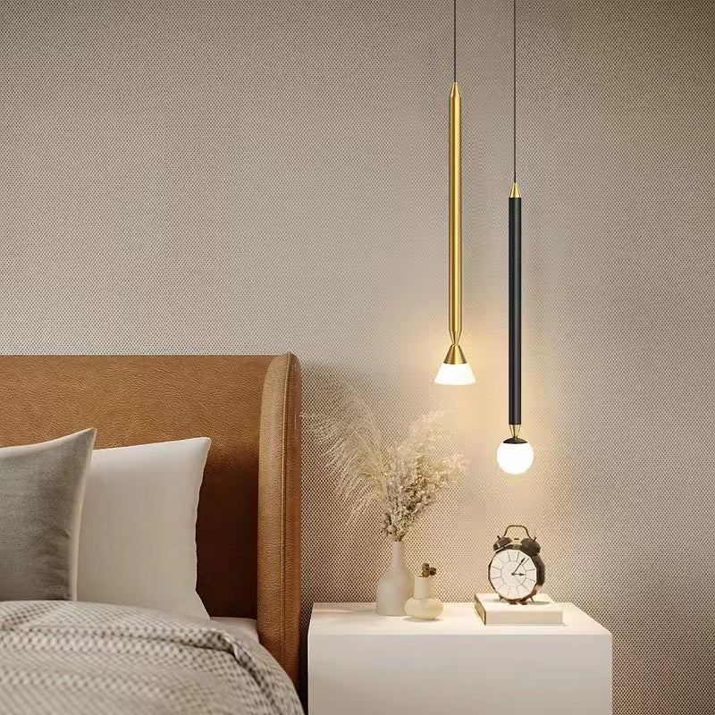 Arisha Lampada a Sospensione Metallo Nero/Oro Lineare Soggiorno