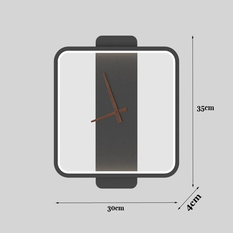 Nordic Moderno LED Orologio Applique Quadrato/Girare Metallo Acrilico Oro/Nero Soggiorno/Camera da Letto