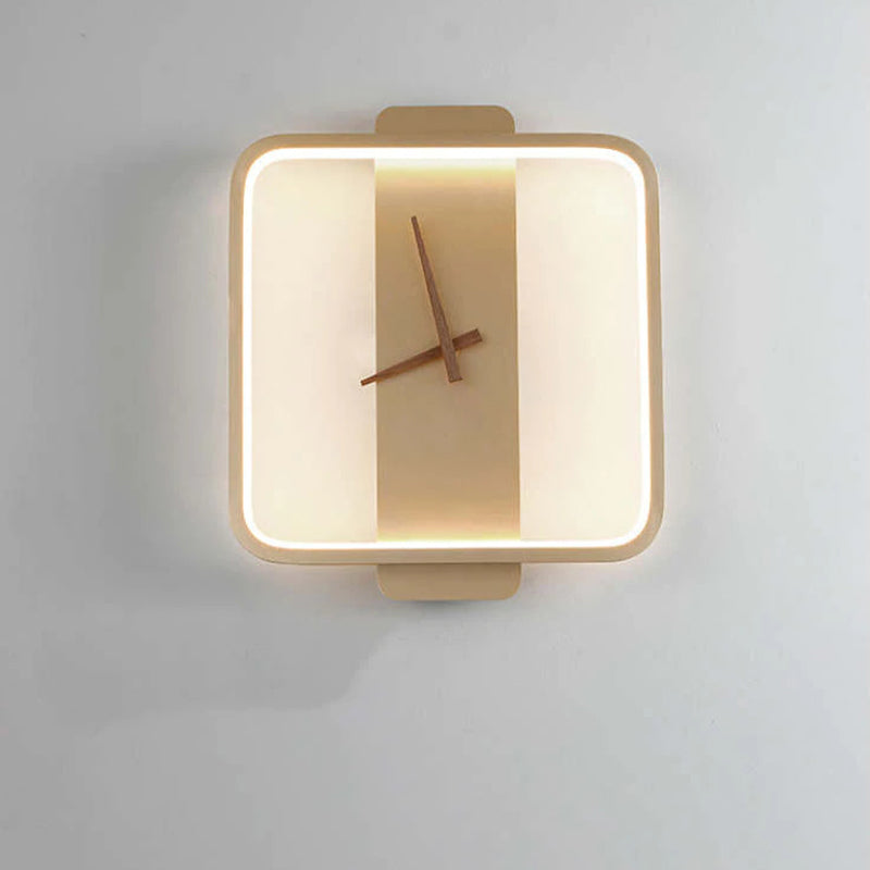 Nordic Moderno LED Orologio Applique Quadrato/Girare Metallo Acrilico Oro/Nero Soggiorno/Camera da Letto