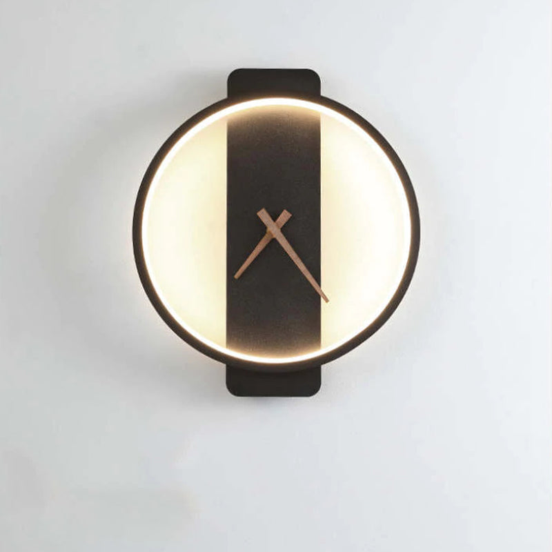 Nordic Moderno LED Orologio Applique Quadrato/Girare Metallo Acrilico Oro/Nero Soggiorno/Camera da Letto