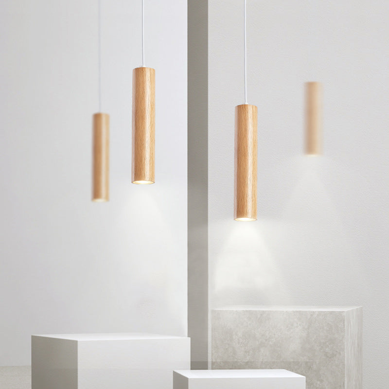 Muto Minimalismo LED Lampade a Sospensione Cilindrico/Legno Camera da Letto/Cucina