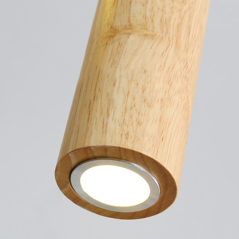 Muto Minimalismo LED Lampade a Sospensione Cilindrico/Legno Camera da Letto/Cucina