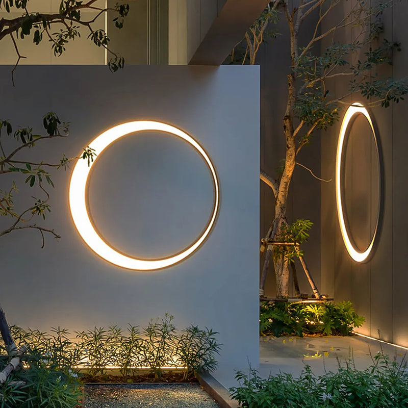 Ray Moderno Minimalismo LED Applique da Esterni Metallo Anello Corridoio/Giardino