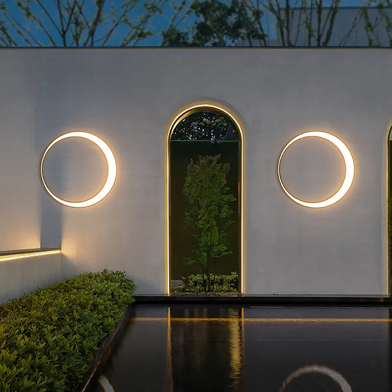 Ray Moderno Minimalismo LED Applique da Esterni Metallo Anello Corridoio/Giardino
