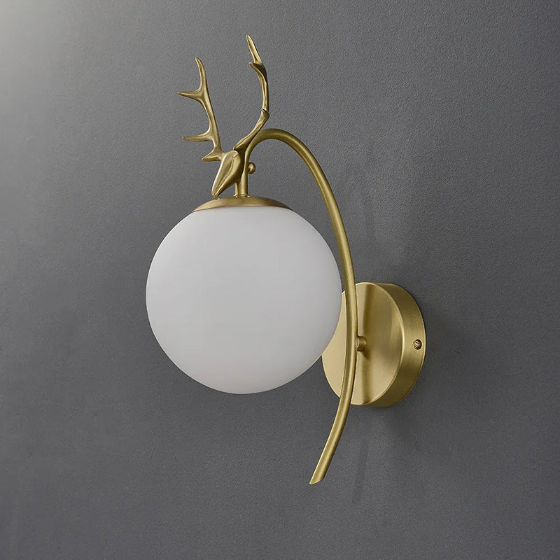 Valentina Moderna LED Art-Deco Corna Applique Nero/Oro Soggiorno/Camera da Letto