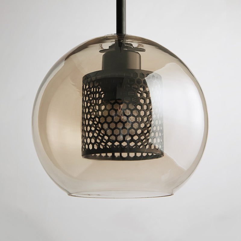 Arisha Lampade a Sospensione Metallo/Vetro Oro Globo/Cilindro Contemporaneo