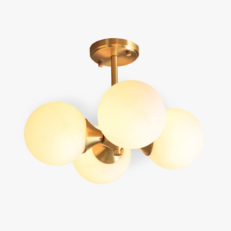 Valentina Design LED Minimalismo Lampade a Sospensione Globo Vetro Oro Camera da Letto