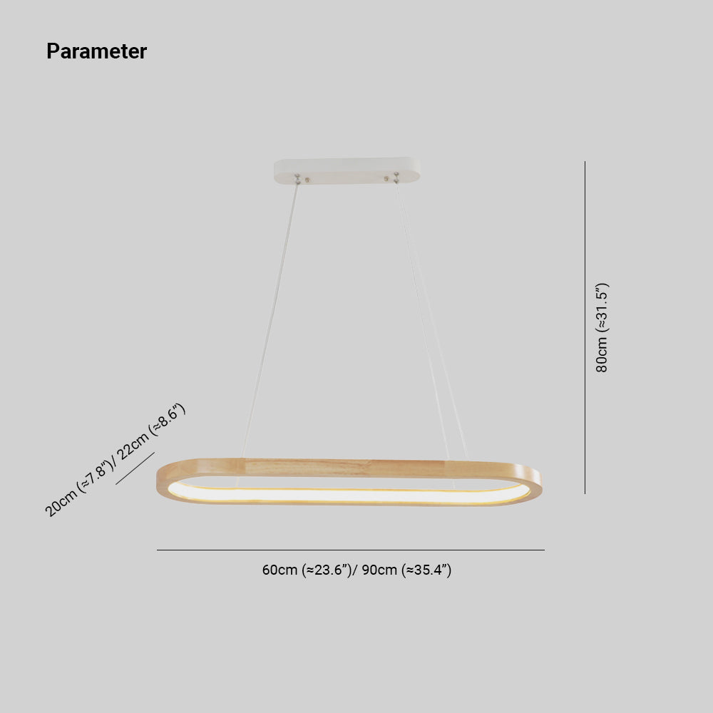 Muto Bellissimo LED Lampade a Sospensione Legno Ovale Contemporanee