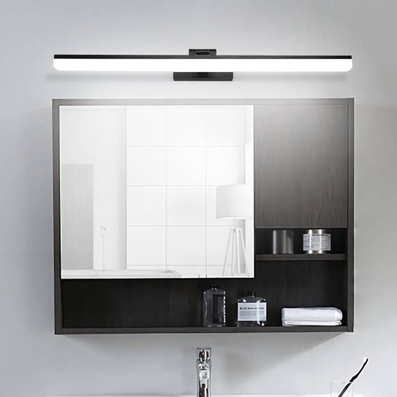 Arisha Elegante Classico LED Rettangolo Applique Metallo Bianco/Nero Specchio Bagno