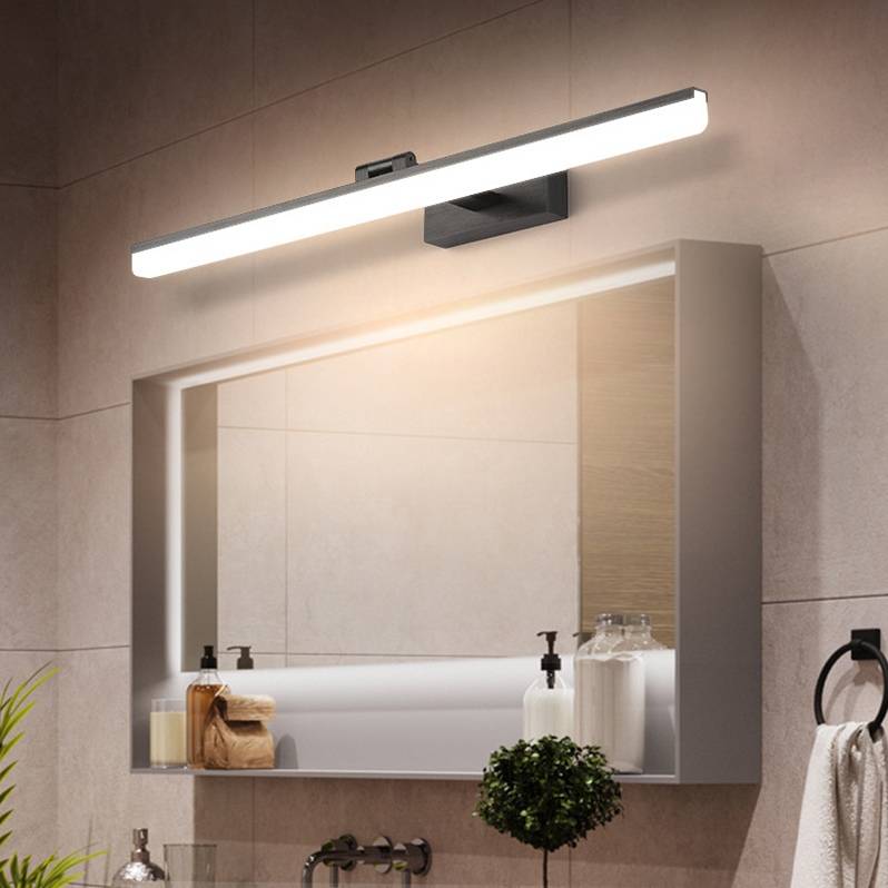 Arisha Elegante Classico LED Rettangolo Applique Metallo Bianco/Nero Specchio Bagno
