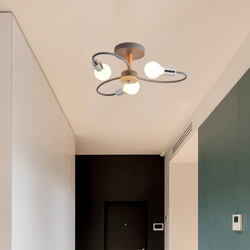 Arisha Elegante LED Bellissimo Plafoniera Metallo Vetro Fiore Grigia/Verde Soggiorno/Camera da Letto