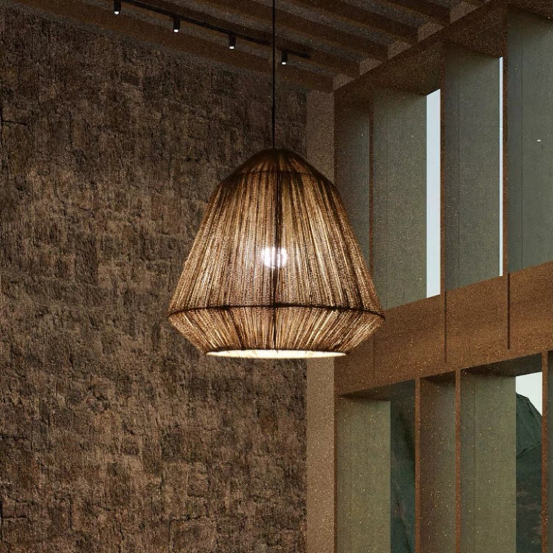 Rustic Lanterna Metallo Corda Lampade a Sospensione Ristorante
