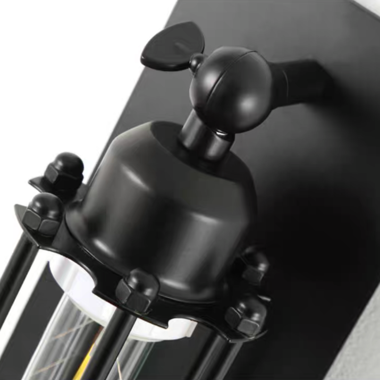 Arisha Industiale Rettangolare Metallo Vetro Applique