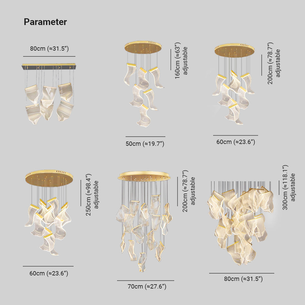 Kristy Moderni Led Lampadari Artistico Acrilico Metallo Oro Soggiorno/Camera da Letto
