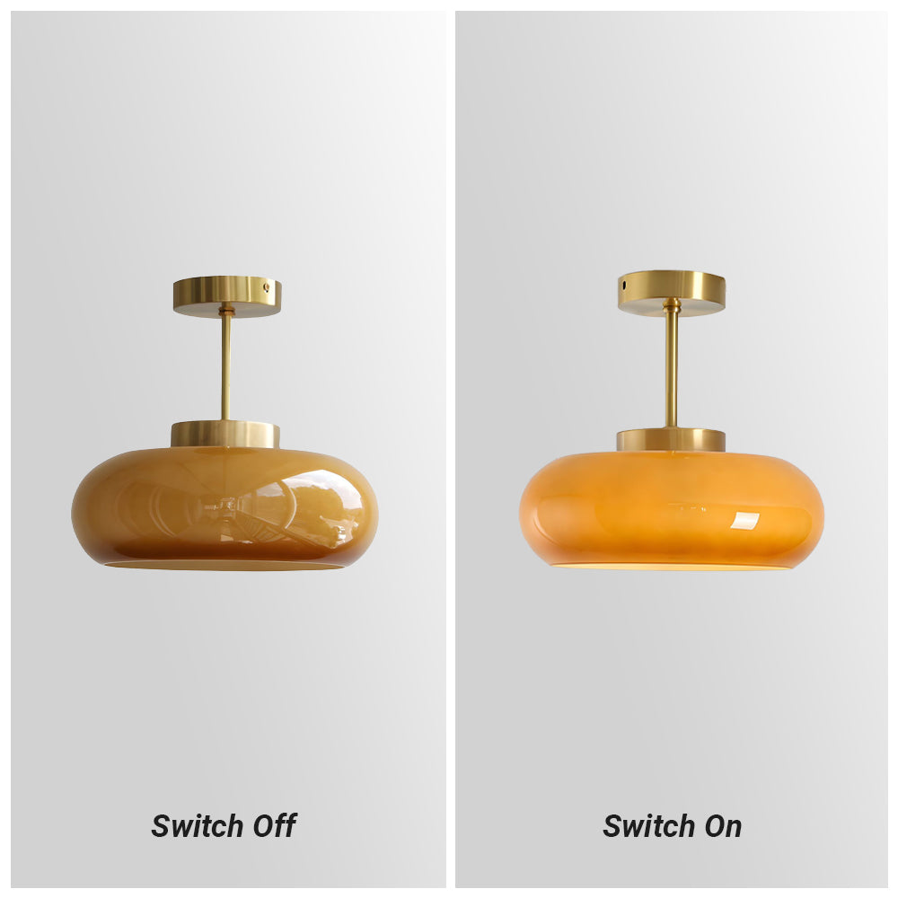 Arisha Moderne Metallo Vetro Plafoniere Giallo Camera da letto Soggiorno