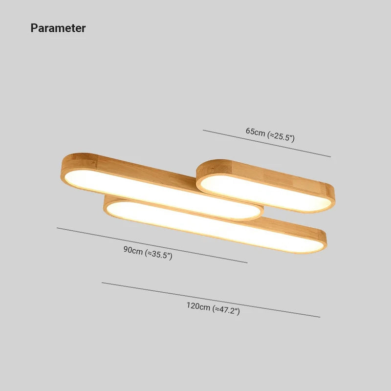 Muto Nordico Minimalista LED Ovale Legno Acrilico Plafoniere Cucina