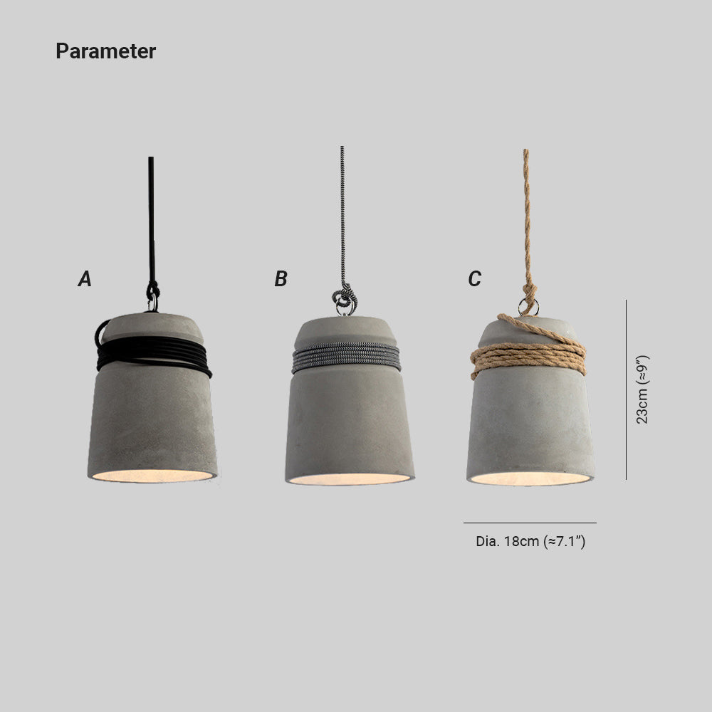 Arisha Industriale LED Lampada a Sospensione Cemento/Metallo Grigio