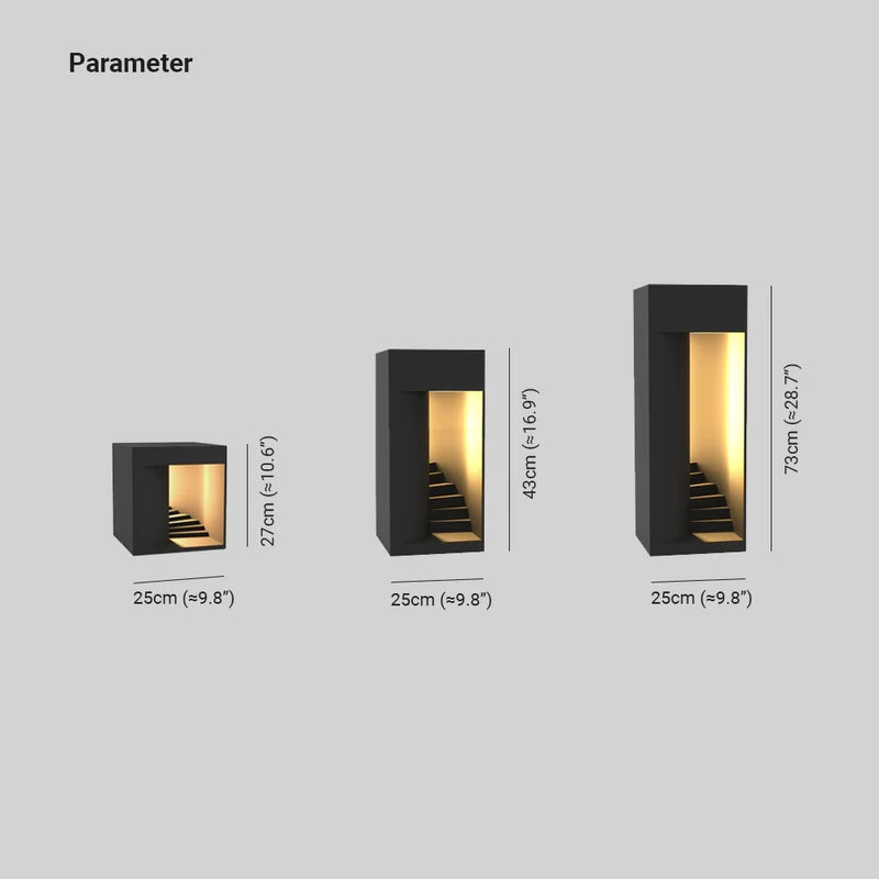 Ray Minimalista Impermeabile Cuboide Ricaricabile Solare Lampade da Tavolo