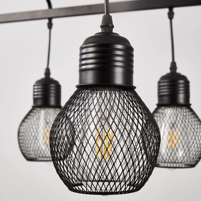 Silva Vintage Multitesta Matello Lux Lampadario Nero Soggiorno/Sala da Pranzo