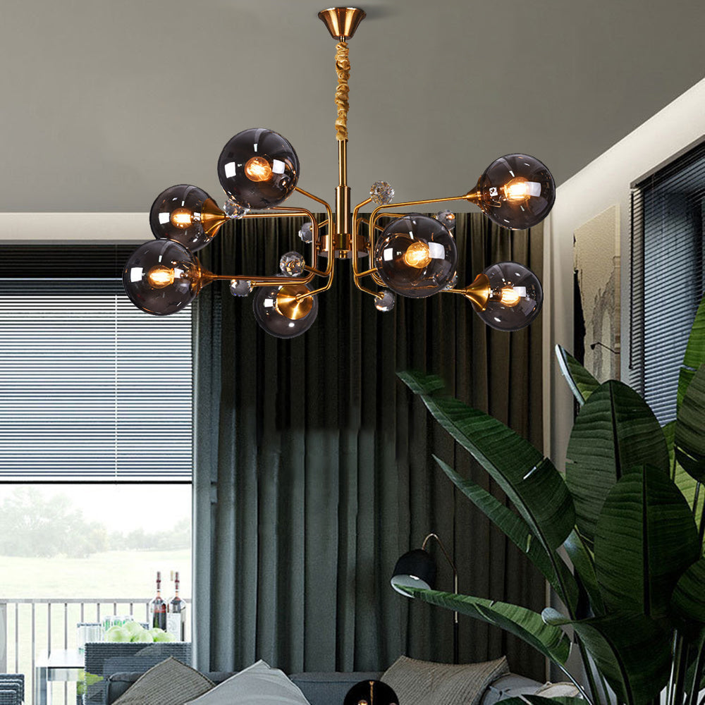 Valentina Moderno Nordico Metallo Lux Lampadario Trasparente/Grigio Soggiorno