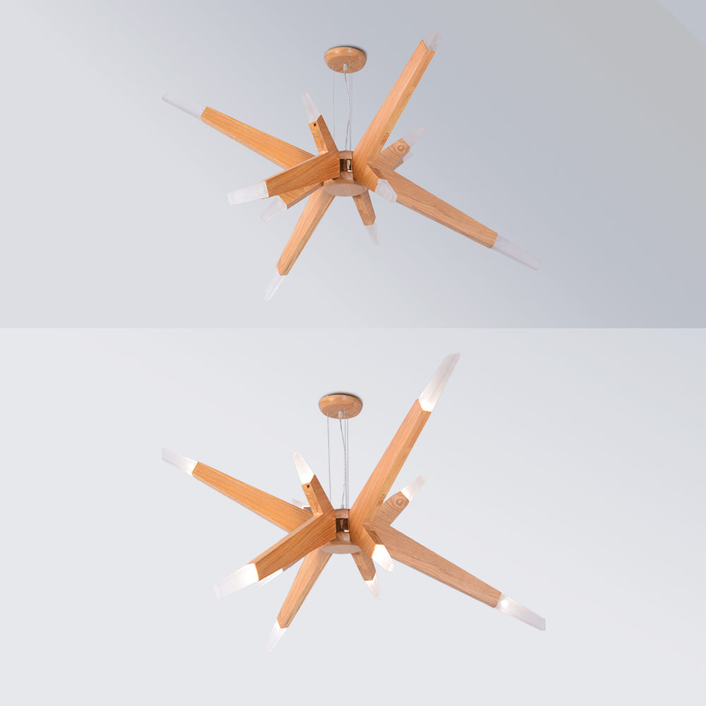 Muto Design LED Lampade a Sospensione Naturale Filiale Legno Fatto a Mano Soggiorno/Camera da Letto